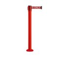 Montour Line Stanchion Belt Barrier Fixed Base Red Post 16ft.Red Auth...Belt MSX650F-RD-AUTHRW-160